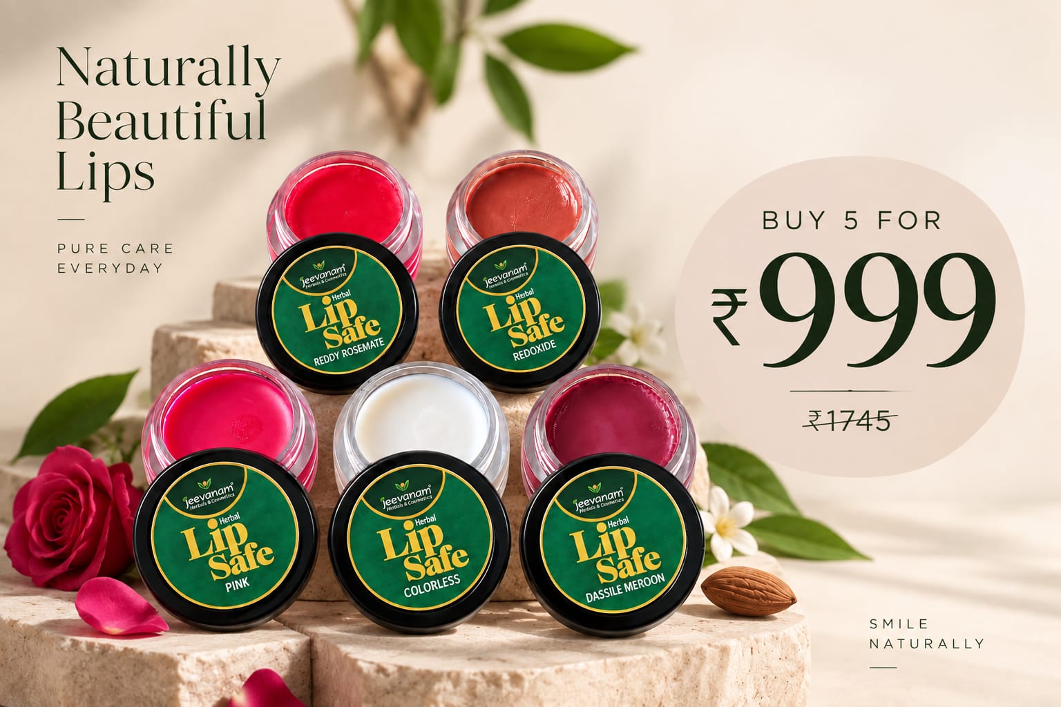 Jeevanam Herbal Lip Balm Collection